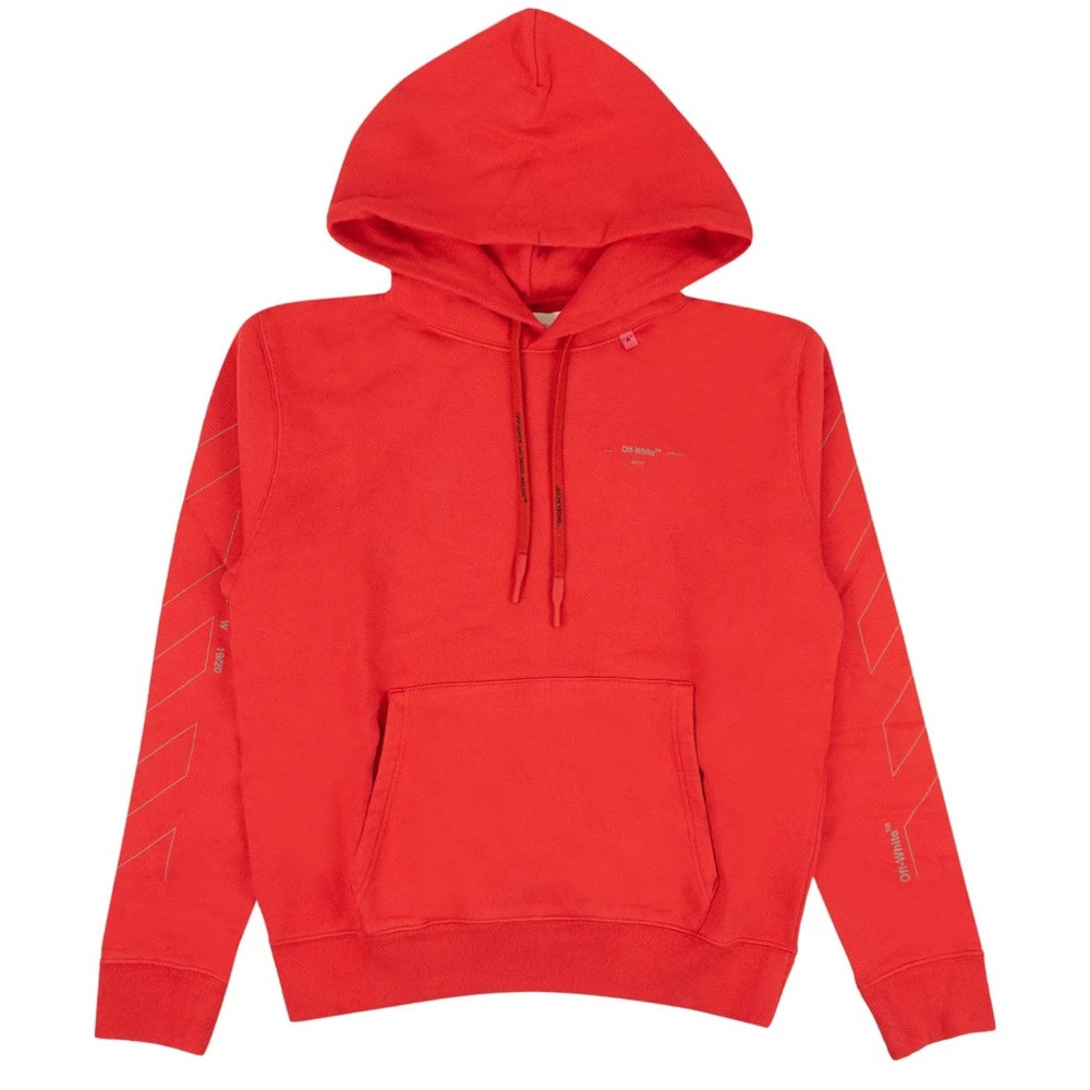 Off White Men’s Slim Fit Diagonal Stripe Hoodie